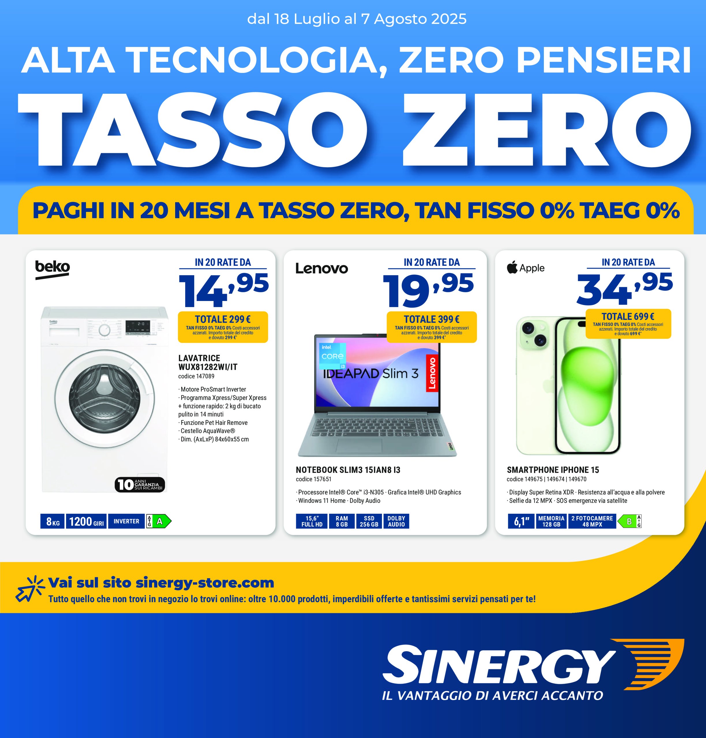 sinergy - Volantino Sinergy valido dal 18/07 al 07/08