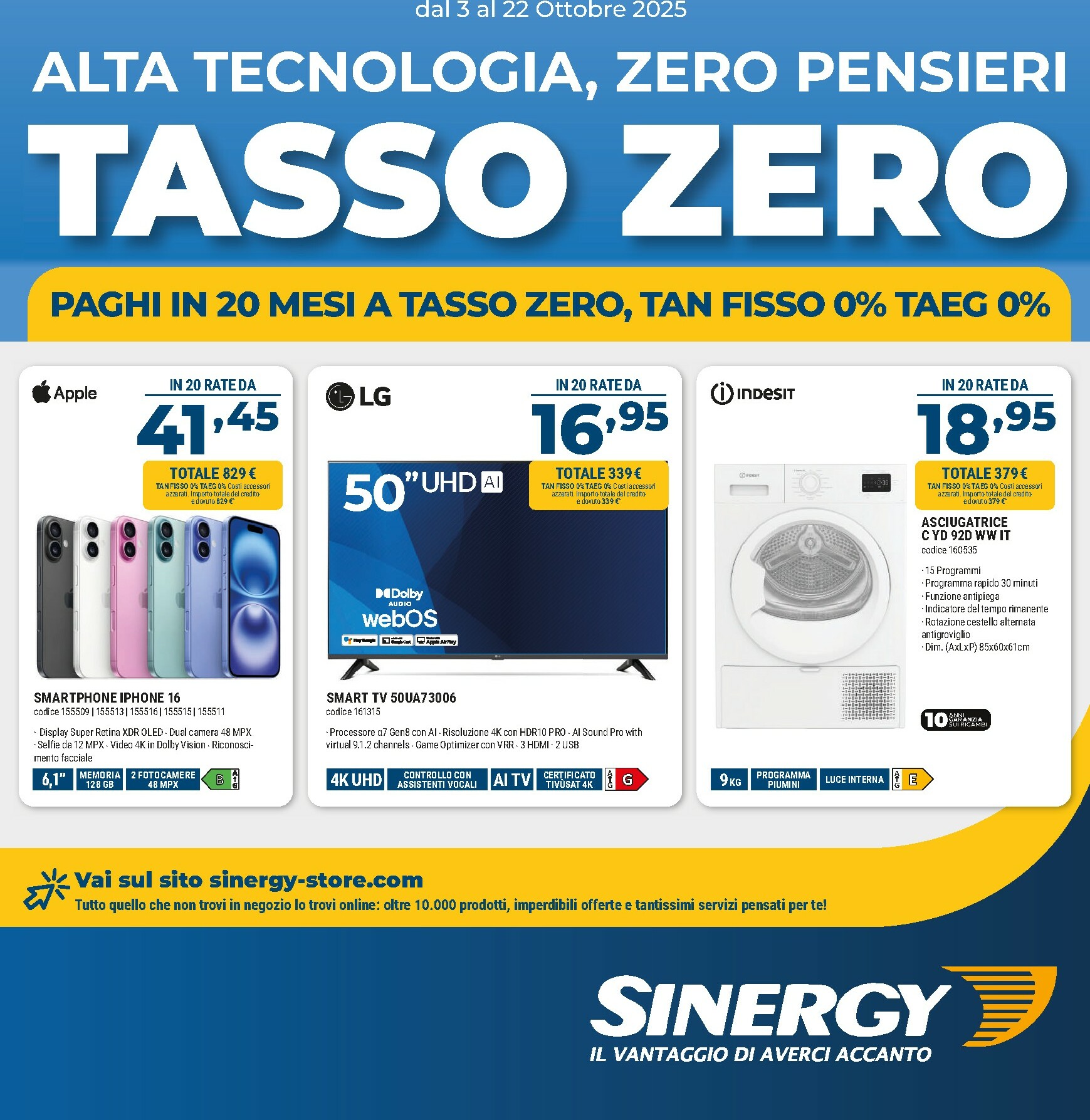 sinergy - Volantino Sinergy valido dal 03/10 al 22/10