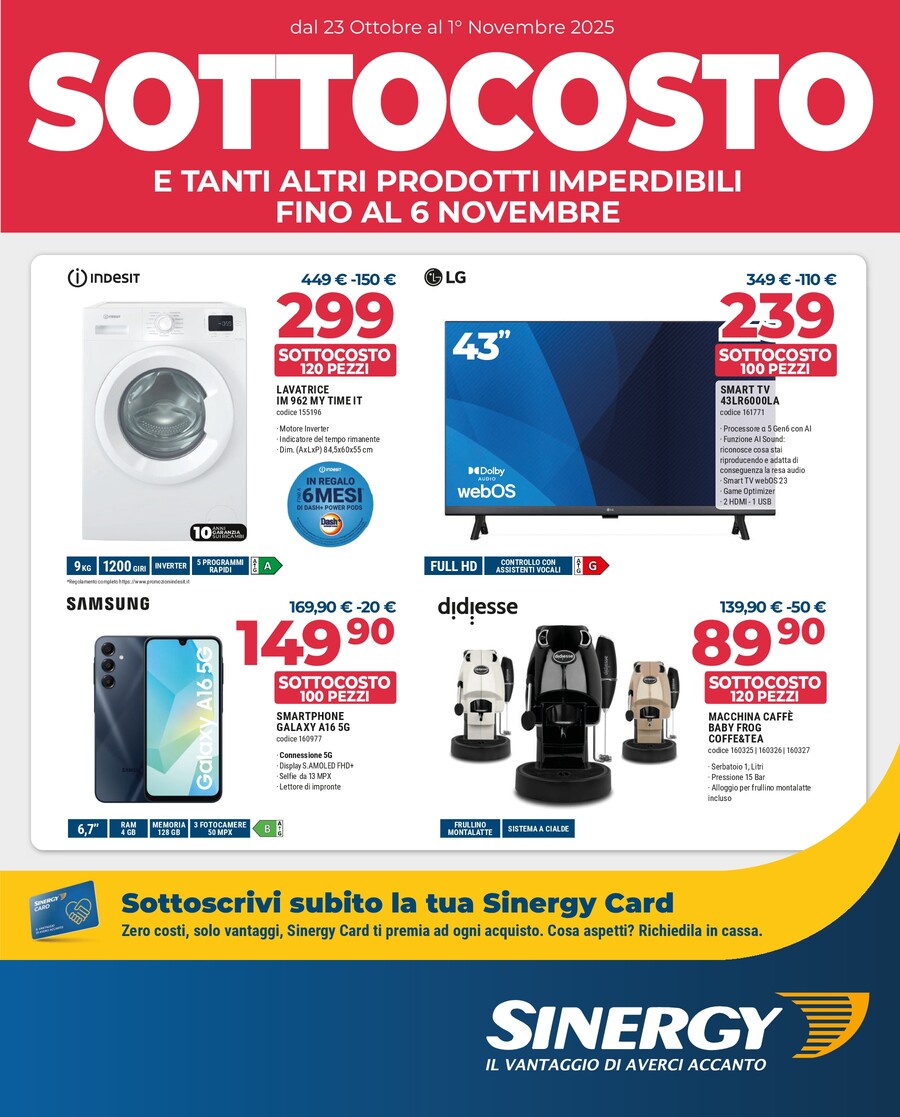 sinergy - Volantino Sinergy valido dal 23/10 al 01/11