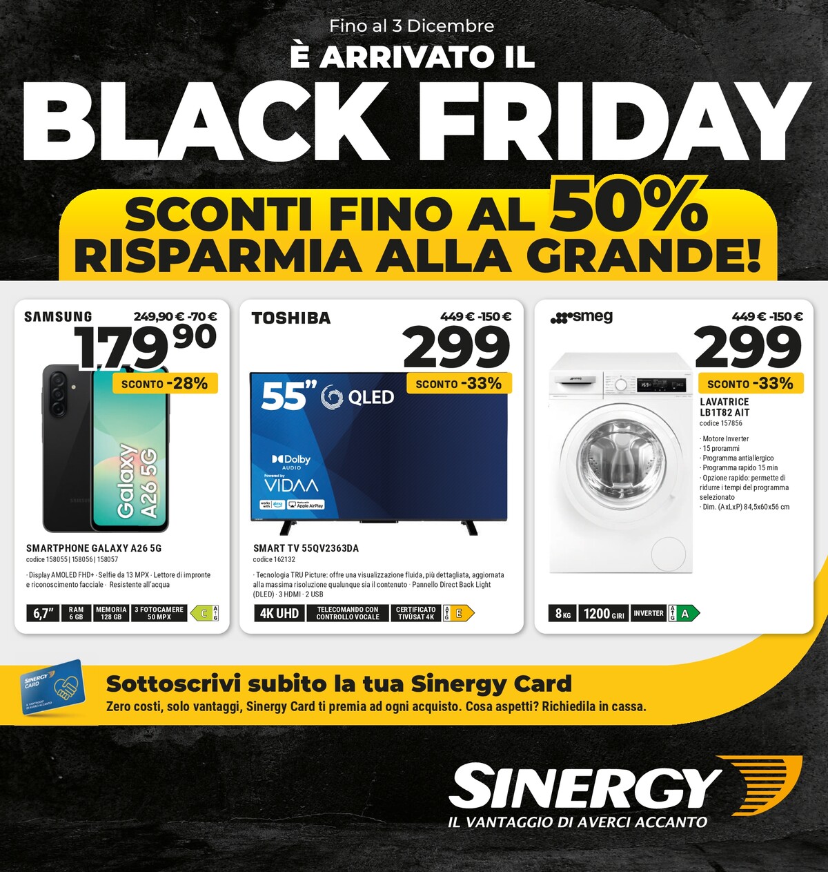 sinergy - Volantino Sinergy - Black Friday valido dal 21/11 al 03/12