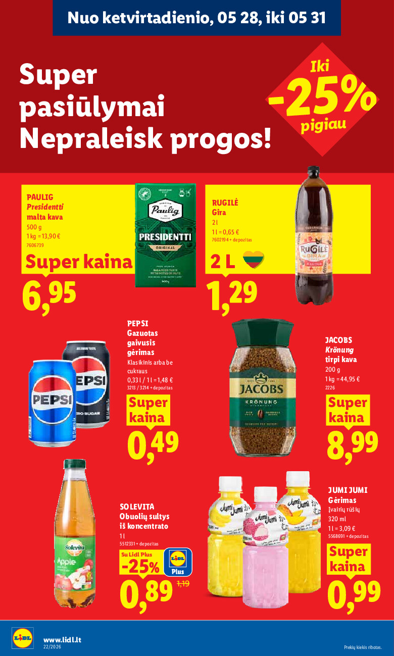 lidl - MAISTO PREKIŲ PASIŪLYMAI (2026-05-25 - 2026-05-31) - page: 22