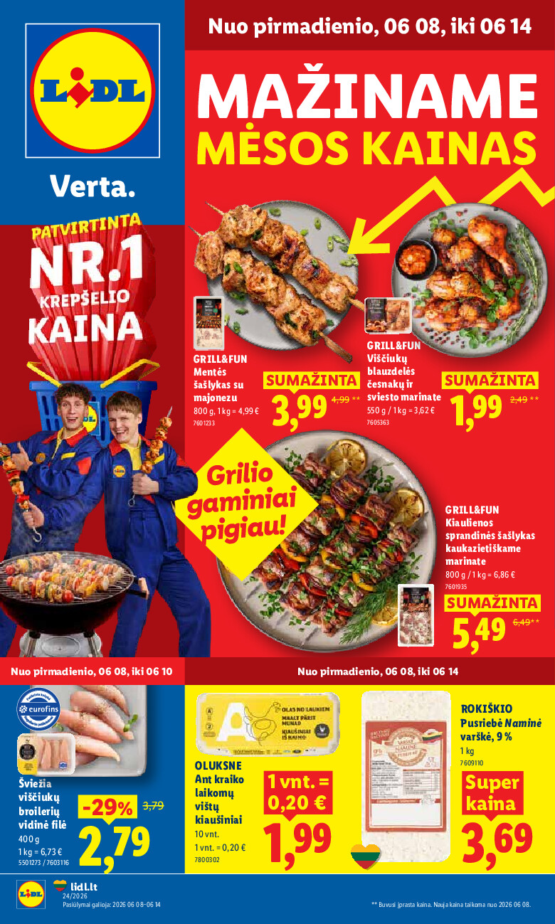 lidl - MAISTO PREKIŲ PASIŪLYMAI (2026-06-08 - 2026-06-14)