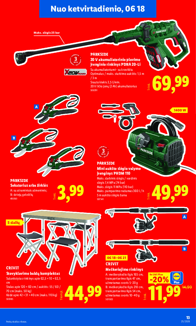 lidl - NE MAISTO PREKIŲ PASIŪLYMAI (2026-06-15 - 2026-06-21) - page: 13