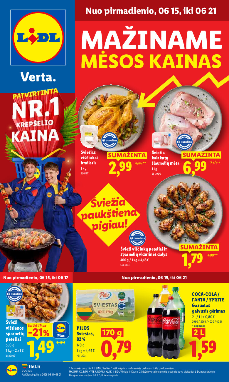 lidl - MAISTO PREKIŲ PASIŪLYMAI (2026-06-15 - 2026-06-21)