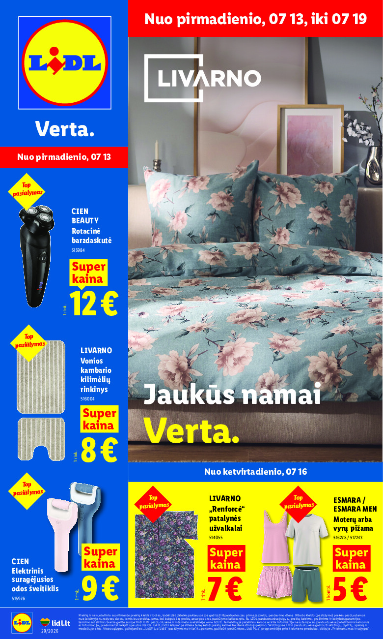 lidl - NE MAISTO PREKIŲ PASIŪLYMAI (2026-07-13 - 2026-07-19)