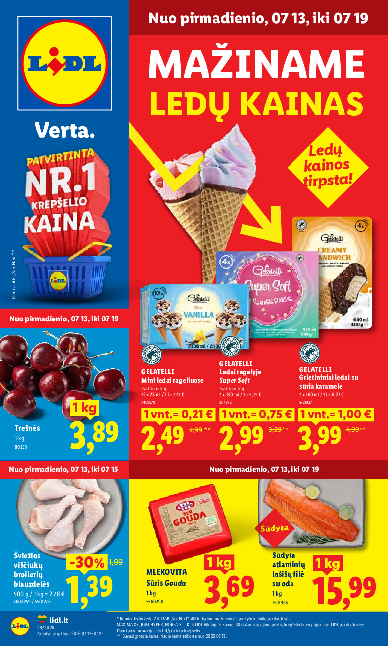 lidl - MAISTO PREKIŲ PASIŪLYMAI (2026-07-13 - 2026-07-19)