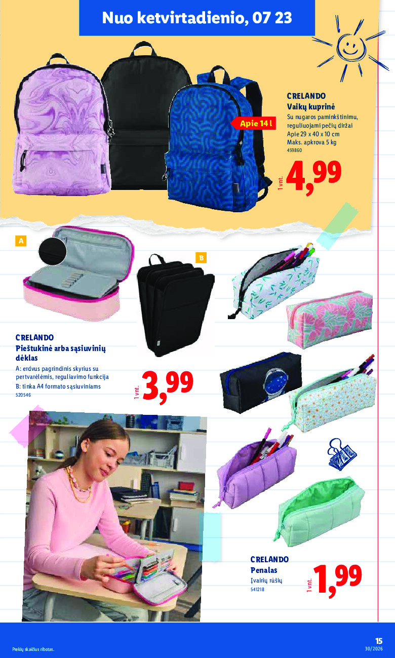 lidl - NE MAISTO PREKIŲ PASIŪLYMAI (2026-07-20 - 2026-07-26) - page: 15