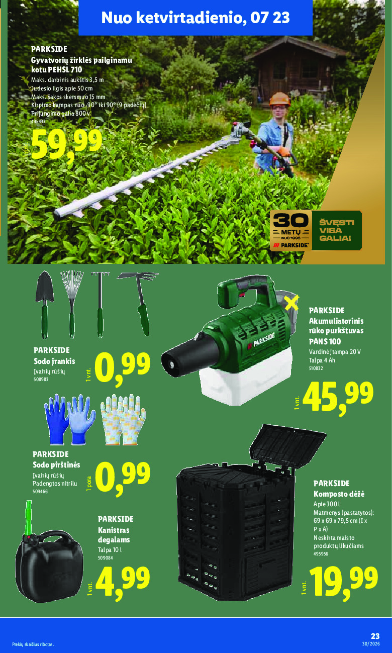 lidl - NE MAISTO PREKIŲ PASIŪLYMAI (2026-07-20 - 2026-07-26) - page: 23
