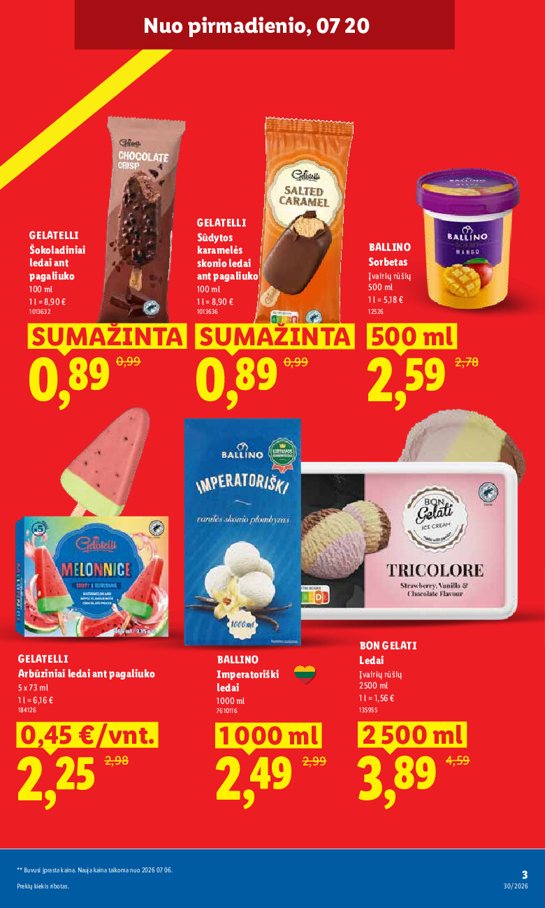 lidl - MAISTO PREKIŲ PASIŪLYMAI (2026-07-20 - 2026-07-26) - page: 3