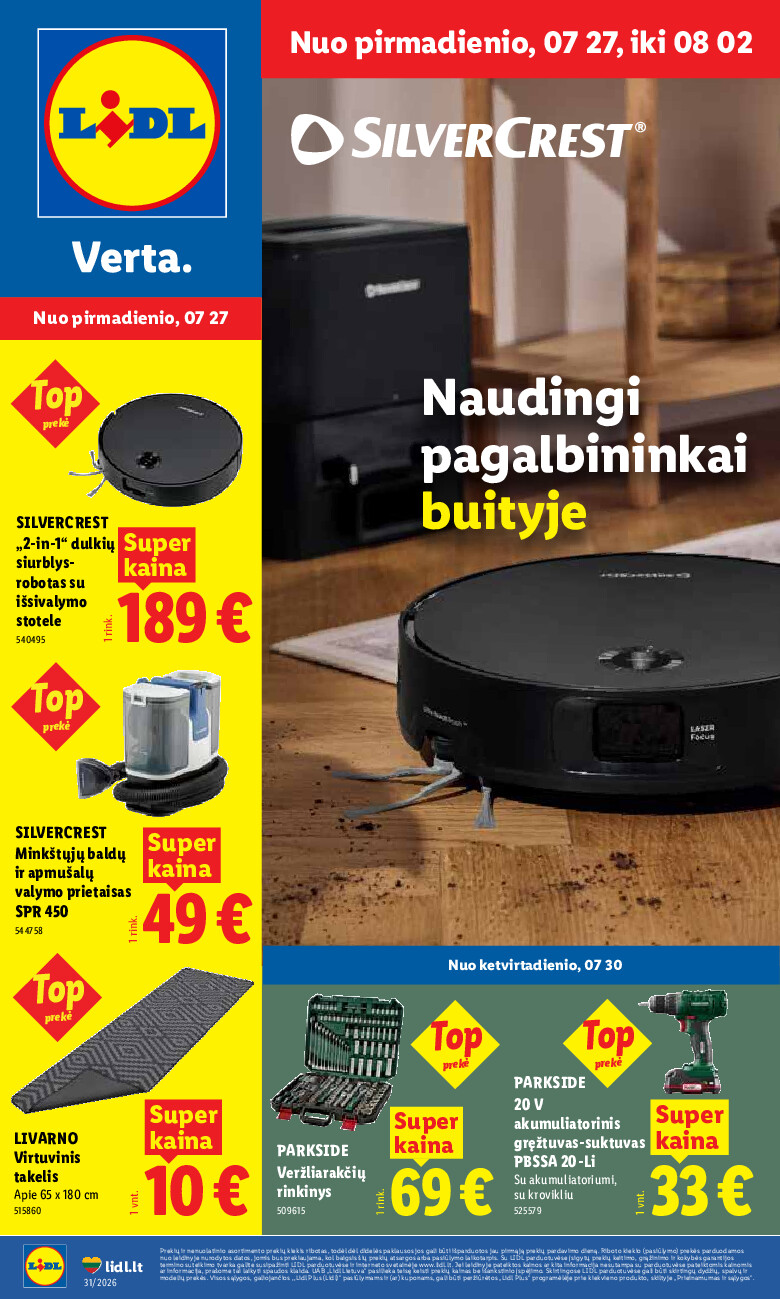 lidl - NE MAISTO PREKIŲ PASIŪLYMAI (2026-07-27 - 2026-08-02)