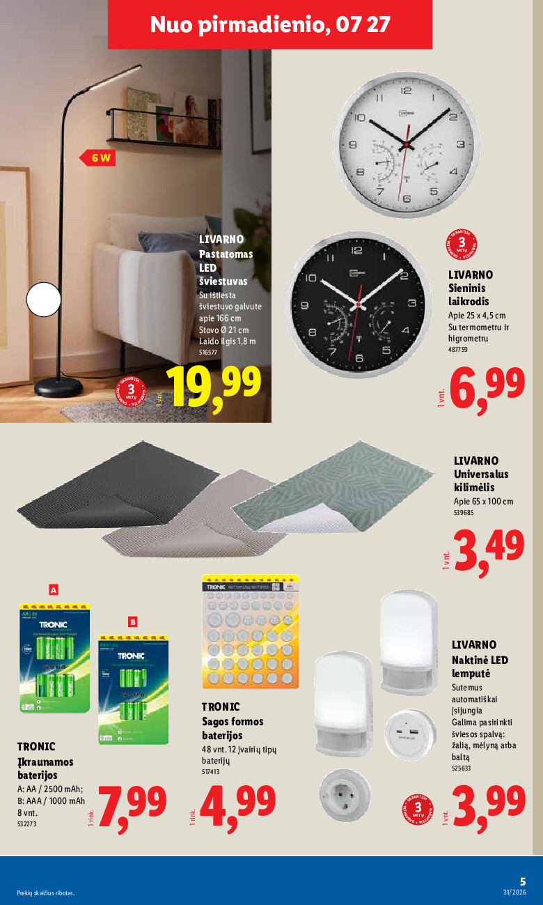 lidl - NE MAISTO PREKIŲ PASIŪLYMAI (2026-07-27 - 2026-08-02) - page: 5