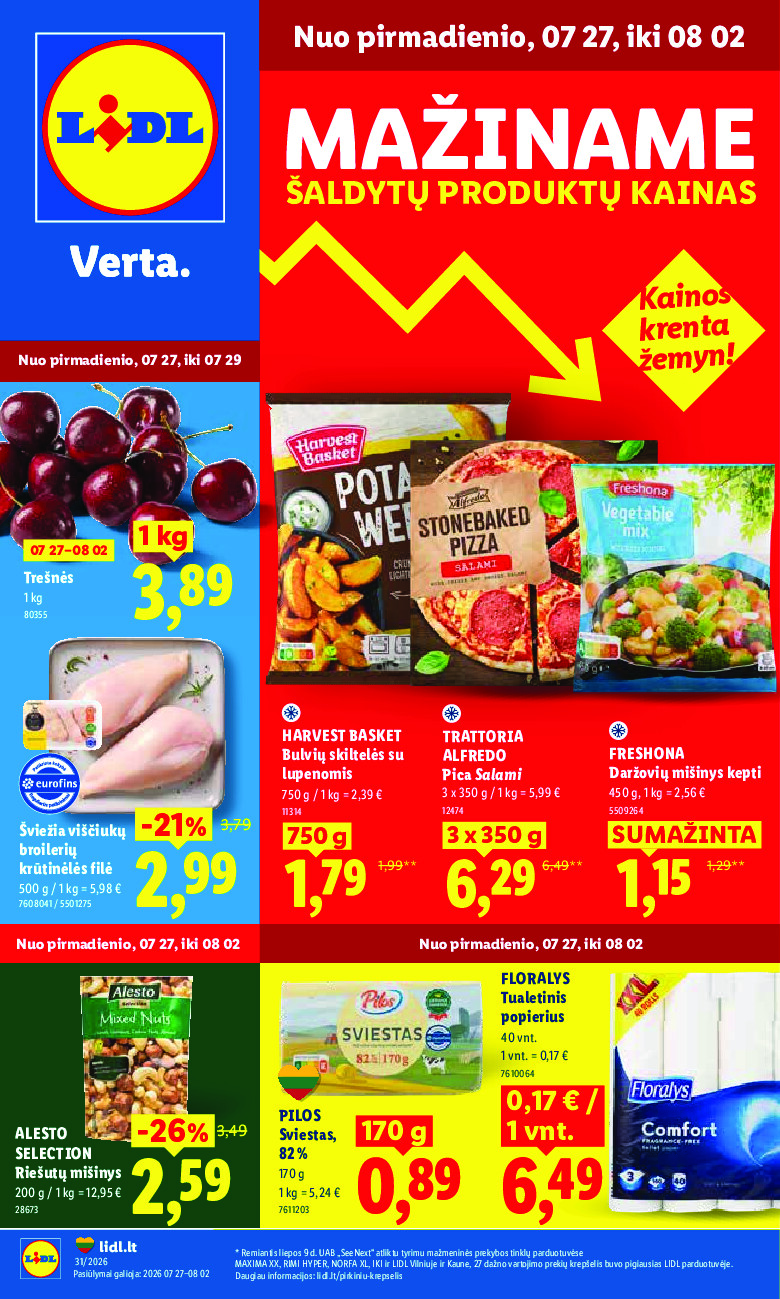 lidl - MAISTO PREKIŲ PASIŪLYMAI (2026-07-27 - 2026-08-02)