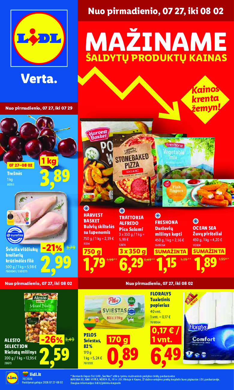lidl - MAISTO PREKIŲ PASIŪLYMAI (2026-07-27 - 2026-08-02)