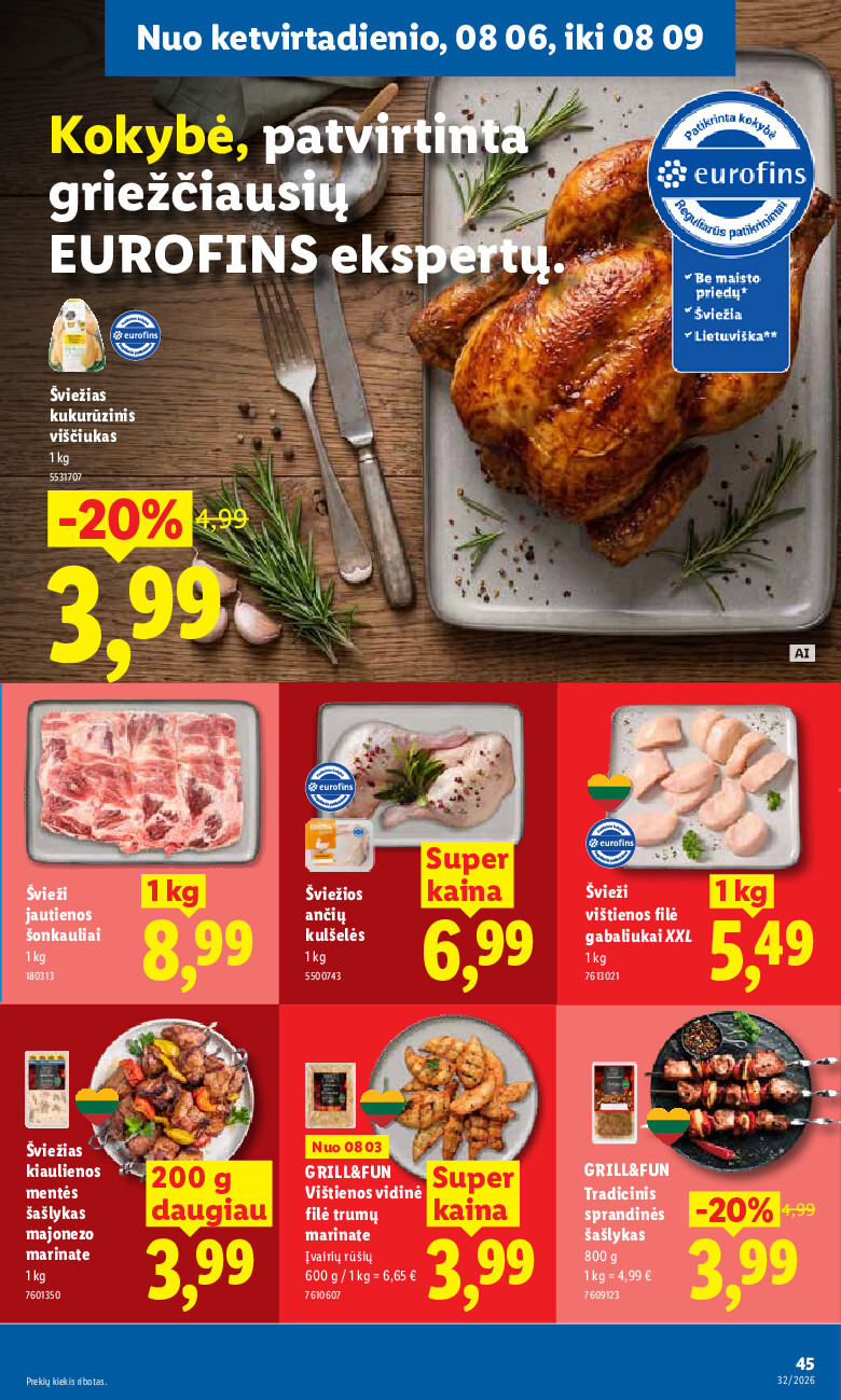 lidl - MAISTO PREKIŲ PASIŪLYMAI (2026-08-03 - 2026-08-09) - page: 45