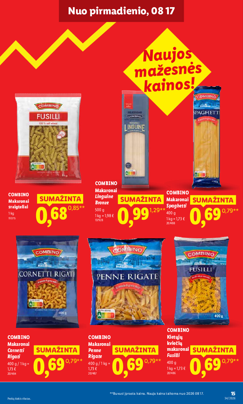 lidl - MAISTO PREKIŲ PASIŪLYMAI (2026-08-17 - 2026-08-23) - page: 15