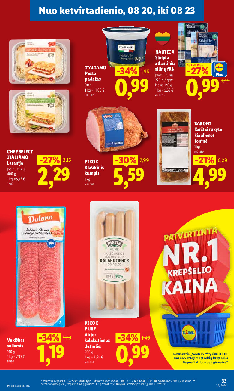 lidl - MAISTO PREKIŲ PASIŪLYMAI (2026-08-17 - 2026-08-23) - page: 33