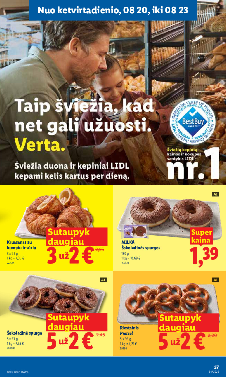 lidl - MAISTO PREKIŲ PASIŪLYMAI (2026-08-17 - 2026-08-23) - page: 37