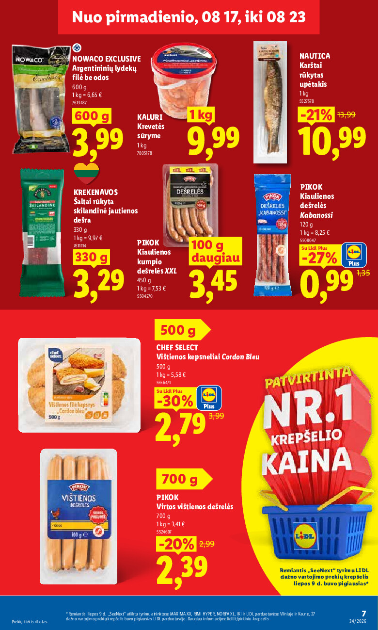 lidl - MAISTO PREKIŲ PASIŪLYMAI (2026-08-17 - 2026-08-23) - page: 7