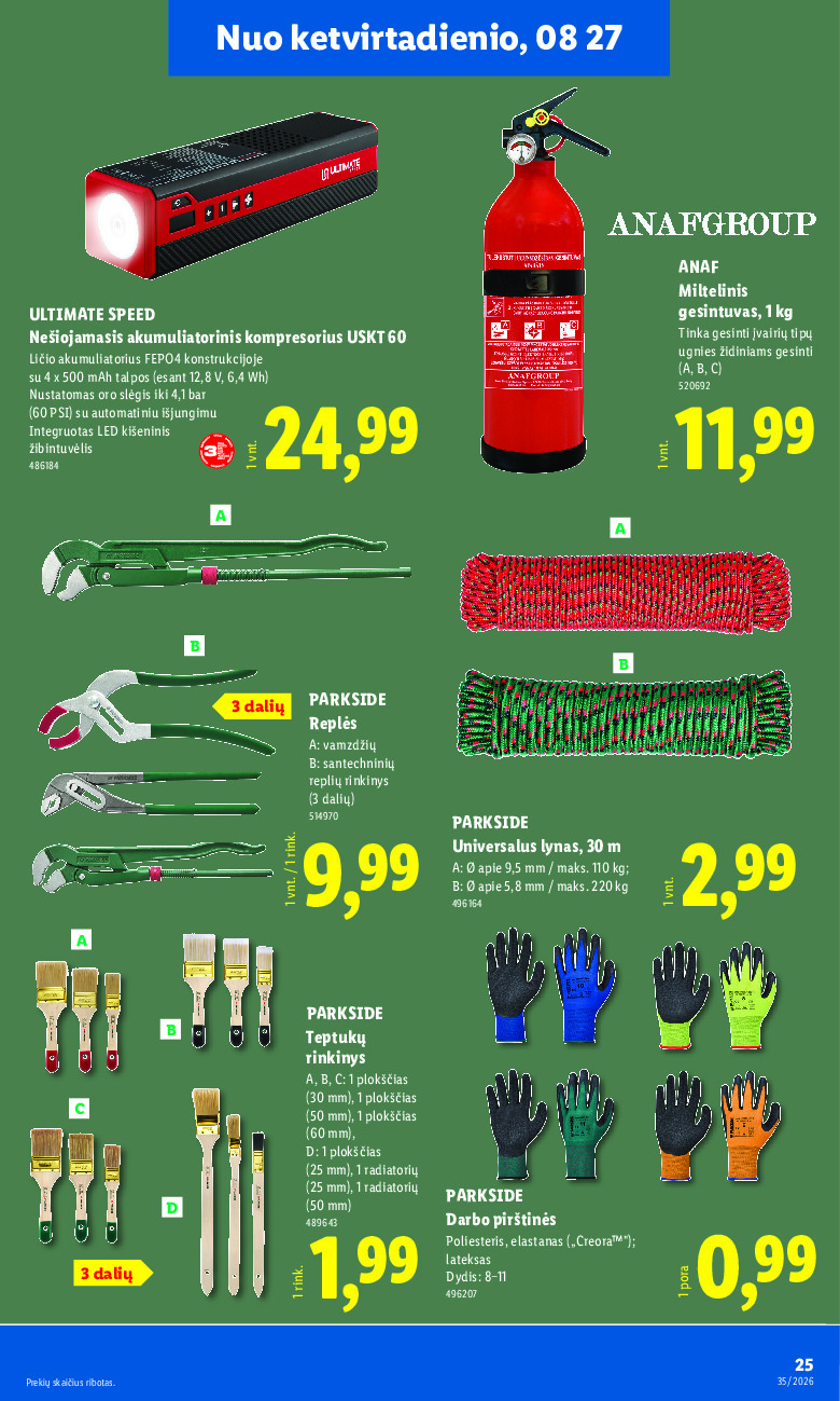lidl - NE MAISTO PREKIŲ PASIŪLYMAI (2026-08-24 - 2026-08-30) - page: 25