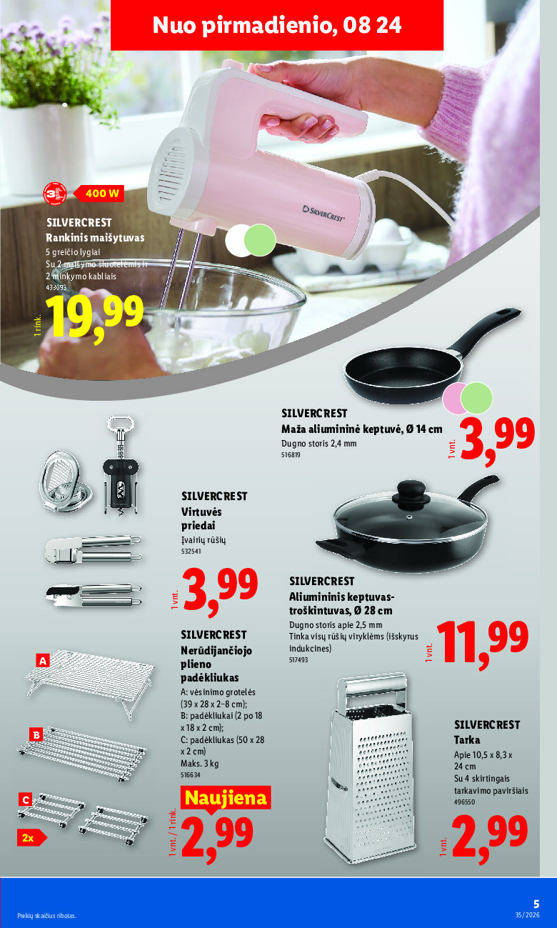 lidl - NE MAISTO PREKIŲ PASIŪLYMAI (2026-08-24 - 2026-08-30) - page: 5