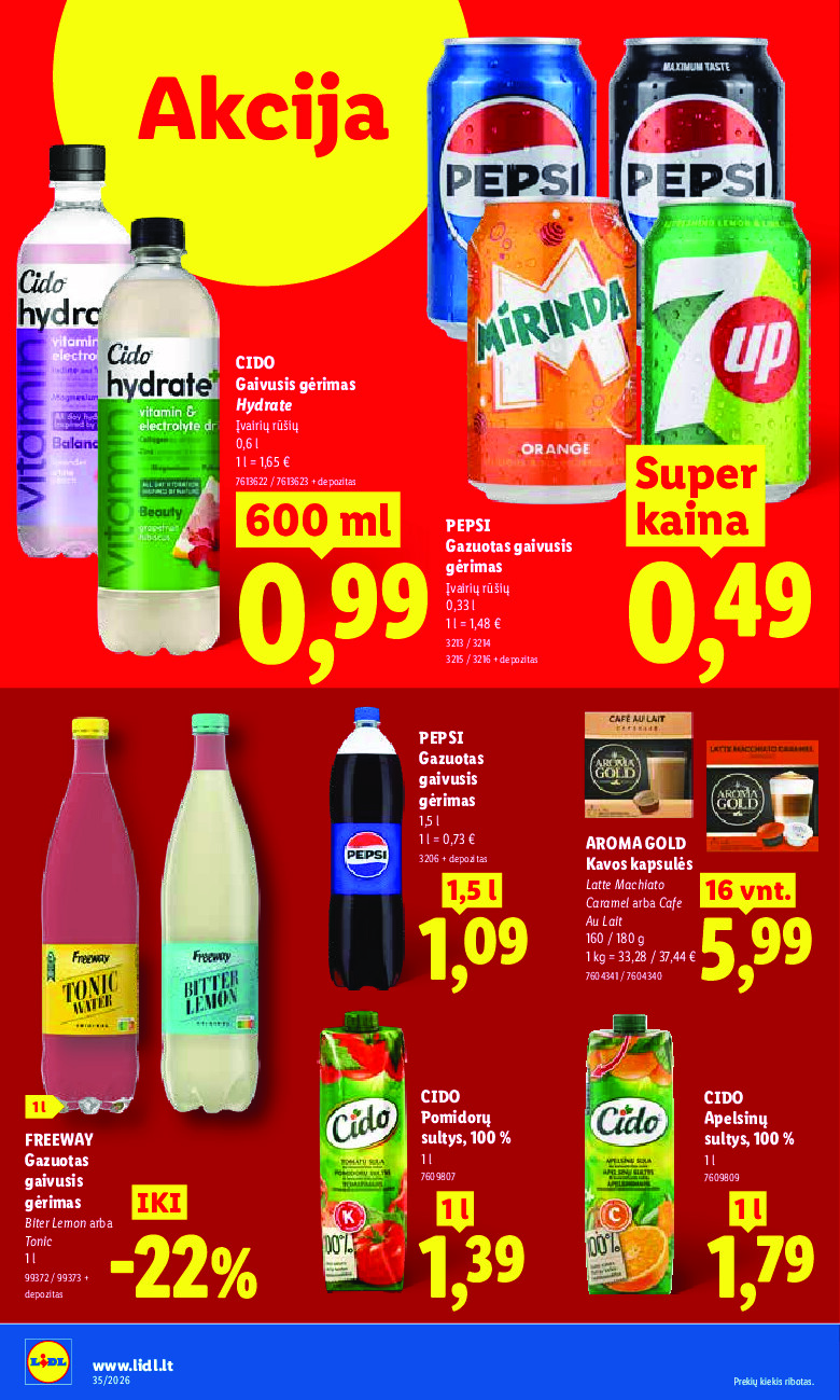 lidl - MAISTO PREKIŲ PASIŪLYMAI (2026-08-24 - 2026-08-30) - page: 14