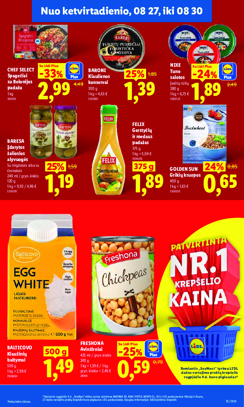 lidl - MAISTO PREKIŲ PASIŪLYMAI (2026-08-24 - 2026-08-30) - page: 29