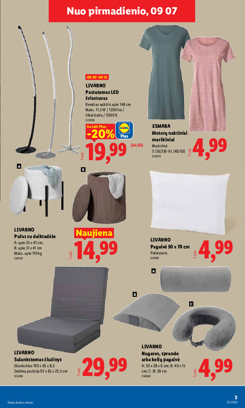 lidl - NE MAISTO PREKIŲ PASIŪLYMAI (2026-09-07 - 2026-09-13) - page: 3