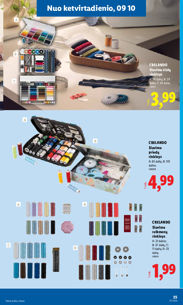 lidl - NE MAISTO PREKIŲ PASIŪLYMAI (2026-09-07 - 2026-09-13) - page: 25