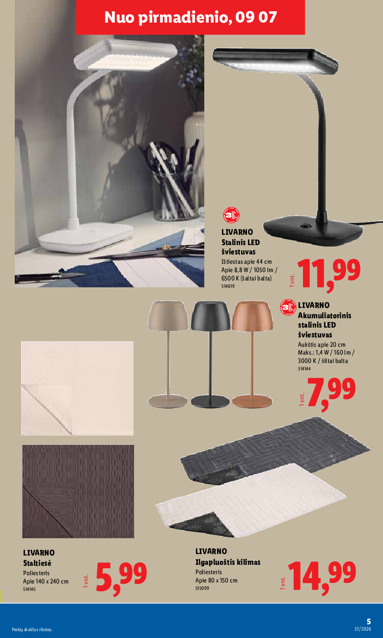 lidl - NE MAISTO PREKIŲ PASIŪLYMAI (2026-09-07 - 2026-09-13) - page: 5