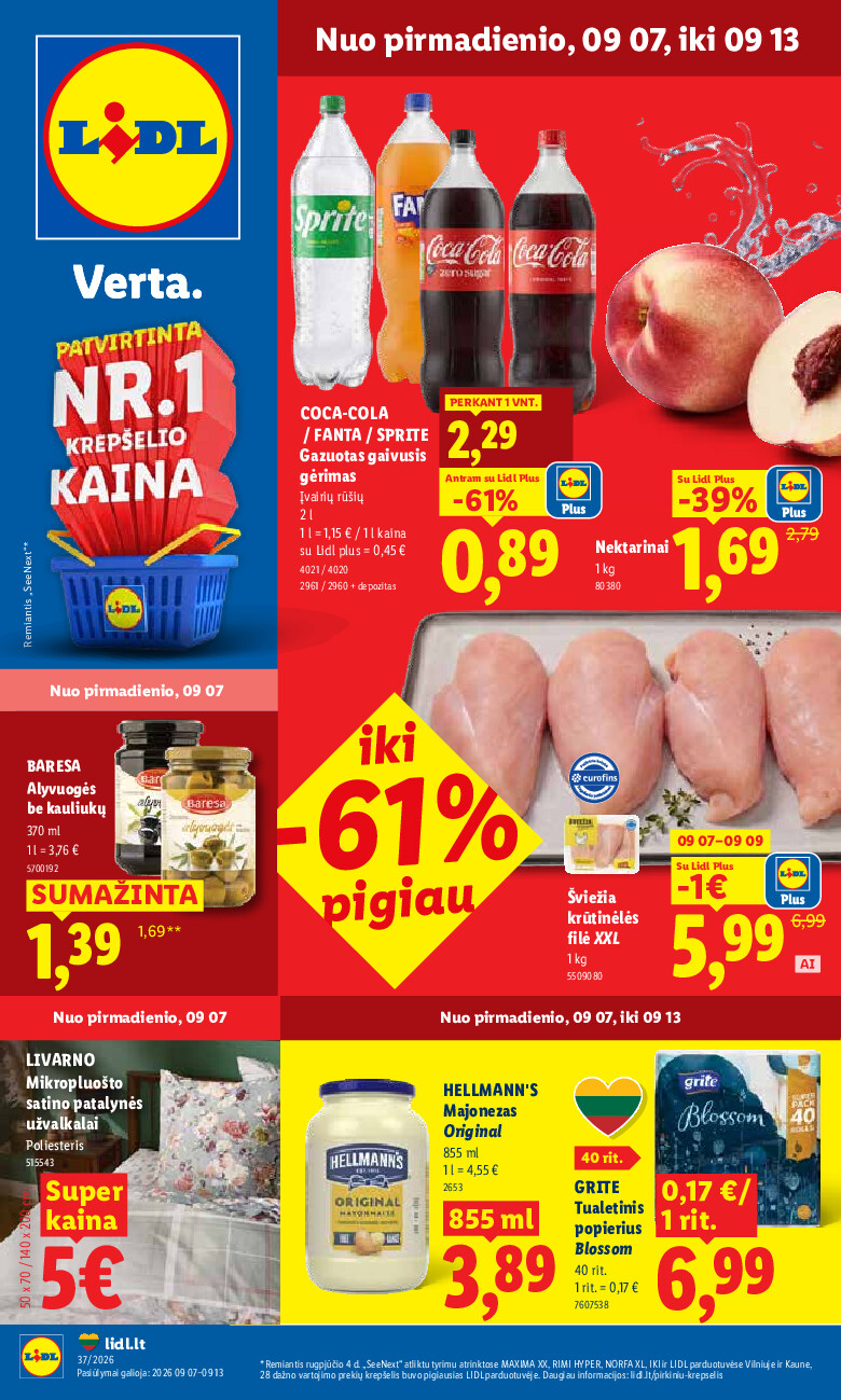 lidl - MAISTO PREKIŲ PASIŪLYMAI (2026-09-07 - 2026-09-13)