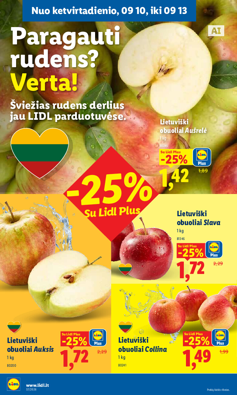 lidl - MAISTO PREKIŲ PASIŪLYMAI (2026-09-07 - 2026-09-13) - page: 40