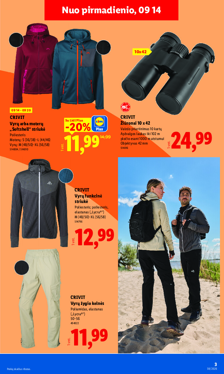 lidl - NE MAISTO PREKIŲ PASIŪLYMAI (2026-09-14 - 2026-09-20) - page: 3