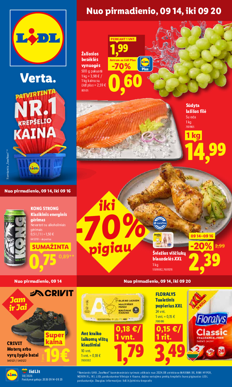 lidl - MAISTO PREKIŲ PASIŪLYMAI (2026-09-14 - 2026-09-20)
