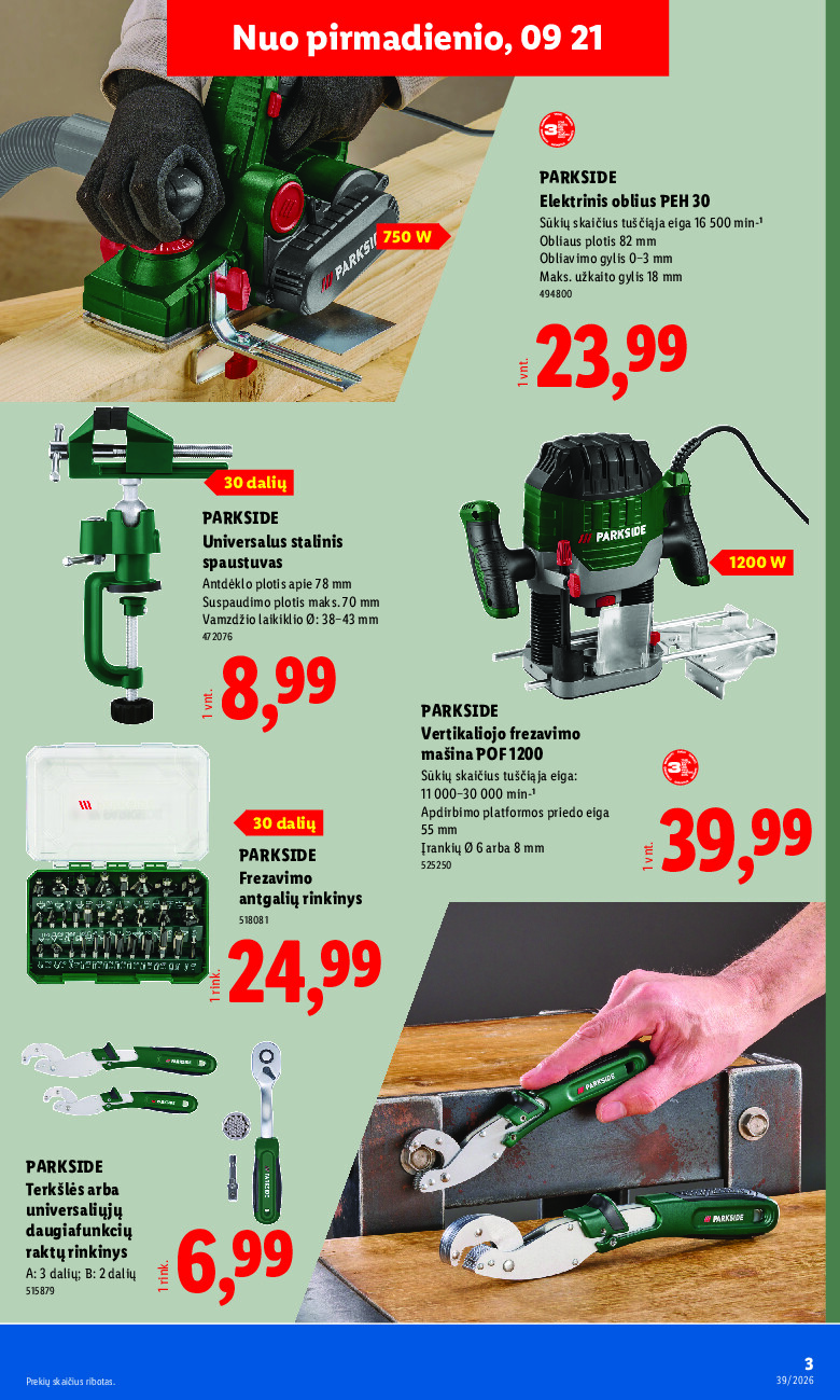 lidl - NE MAISTO PREKIŲ PASIŪLYMAI (2026-09-21 - 2026-09-27) - page: 3