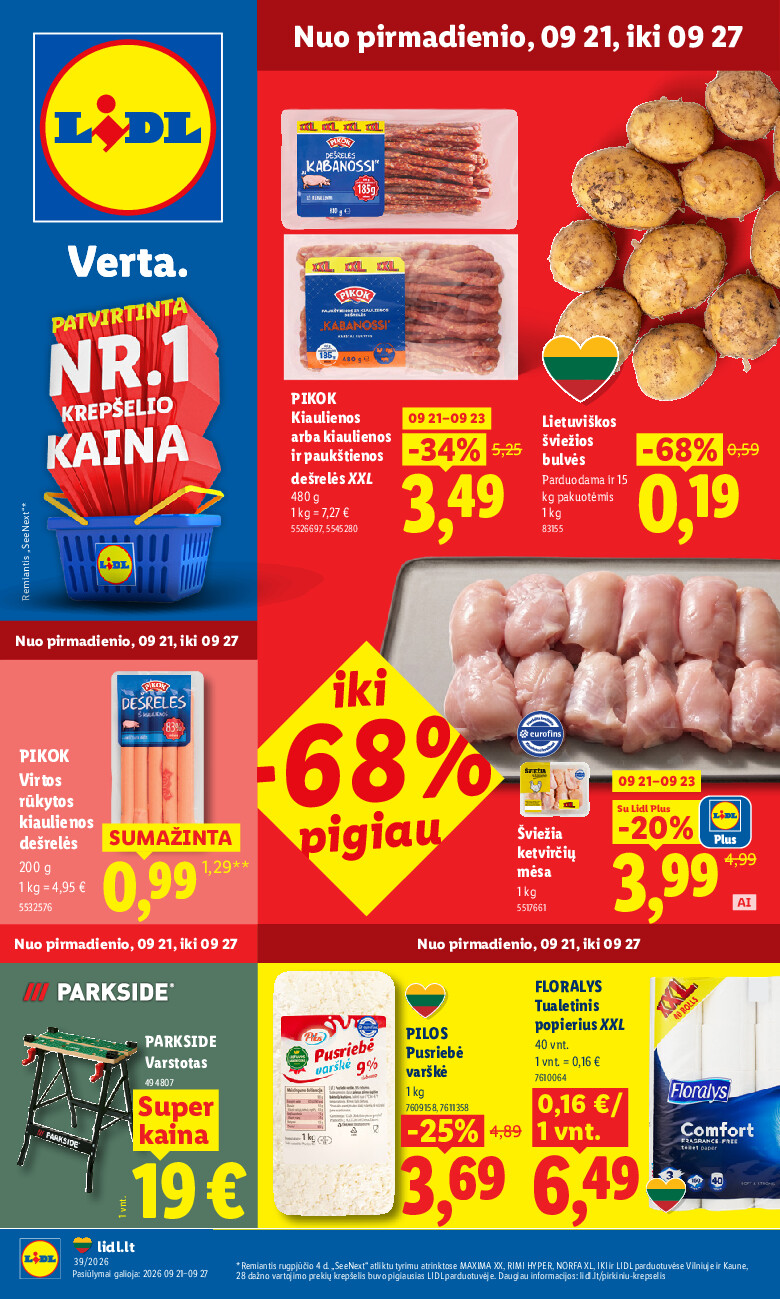 lidl - MAISTO PREKIŲ PASIŪLYMAI (2026-09-21 - 2026-09-27) - page: 1