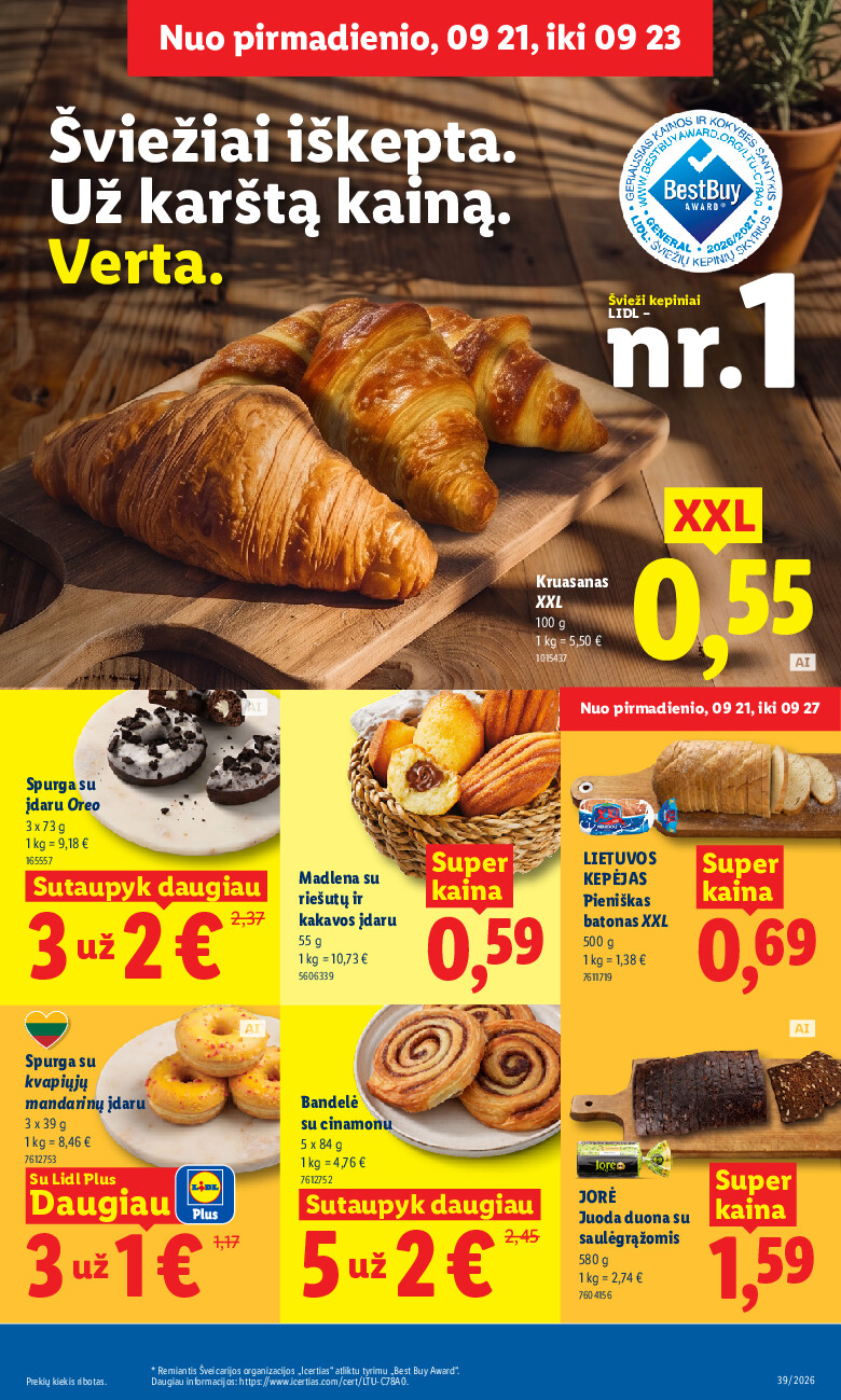 lidl - MAISTO PREKIŲ PASIŪLYMAI (2026-09-21 - 2026-09-27) - page: 3