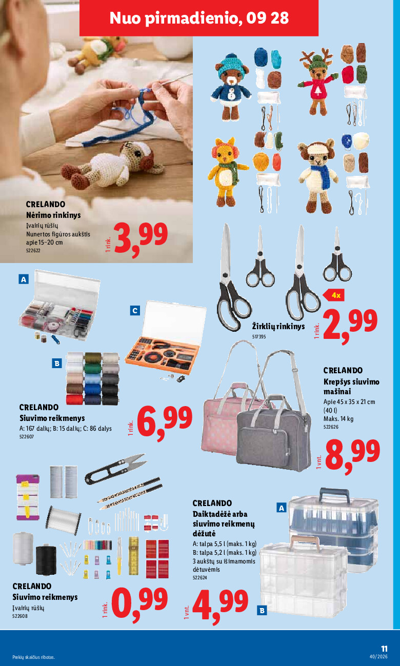 lidl - NE MAISTO PREKIŲ PASIŪLYMAI (2026-09-28 - 2026-10-04) - page: 11