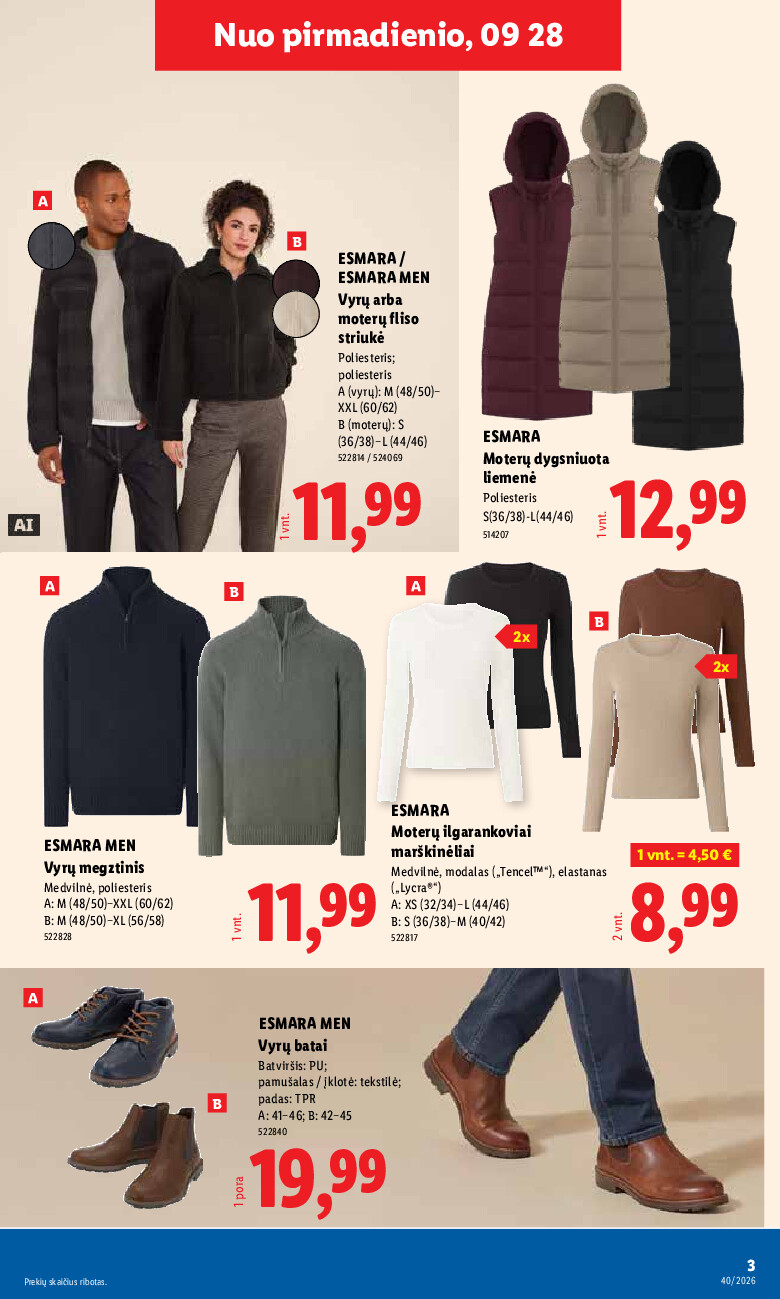 lidl - NE MAISTO PREKIŲ PASIŪLYMAI (2026-09-28 - 2026-10-04) - page: 3