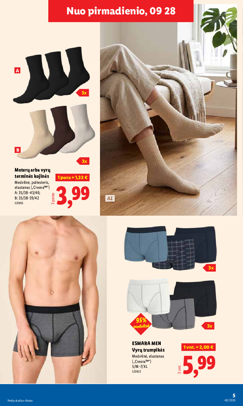 lidl - NE MAISTO PREKIŲ PASIŪLYMAI (2026-09-28 - 2026-10-04) - page: 5