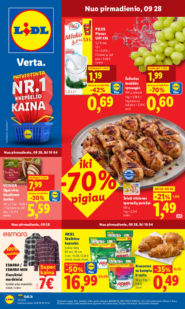 lidl - MAISTO PREKIŲ PASIŪLYMAI (2026-09-28 - 2026-10-04) - page: 1