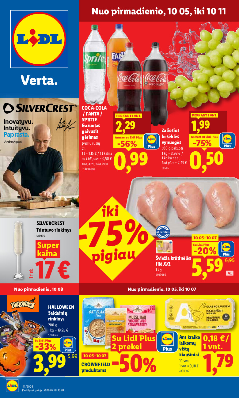 lidl - MAISTO PREKIŲ PASIŪLYMAI (2026-10-05 - 2026-10-11)
