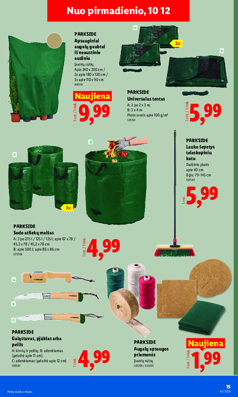 lidl - NE MAISTO PREKIŲ PASIŪLYMAI (2026-10-12 - 2026-10-18) - page: 15