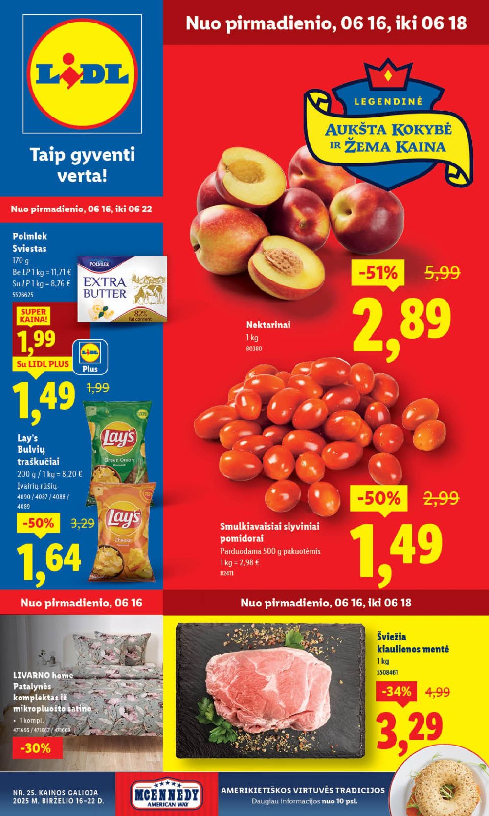 lidl - LIDL - Maisto prekių pasiūlymai (2025 06 16 - 2025 06 22)