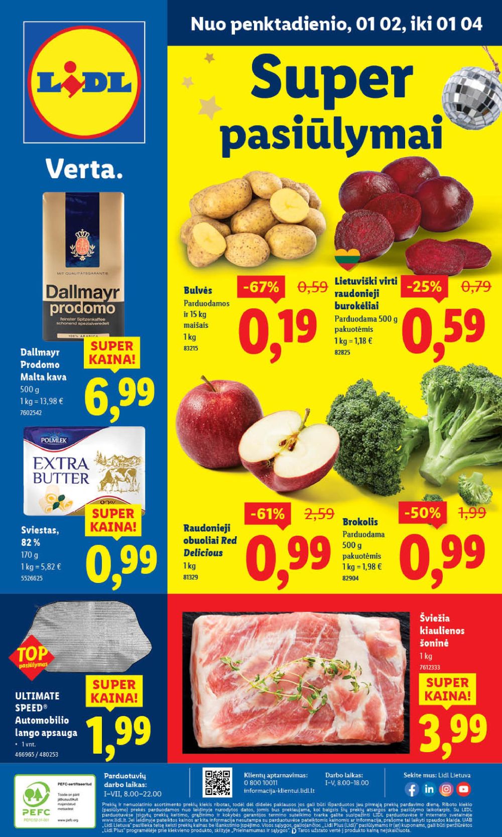 lidl - LIDL - Maisto prekių pasiūlymai (2026 01 02 - 2026 01 04)
