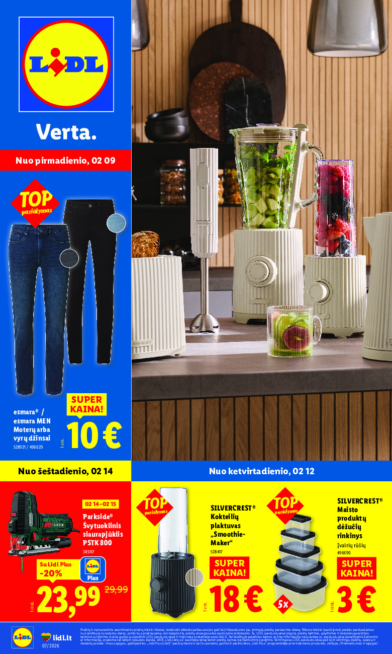 lidl - NE MAISTO PREKIŲ PASIŪLYMAI (2026-02-09 - 2026-02-15)