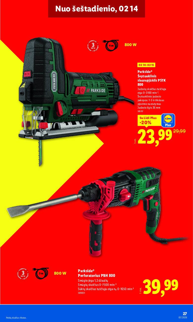 lidl - NE MAISTO PREKIŲ PASIŪLYMAI (2026-02-09 - 2026-02-15) - page: 27