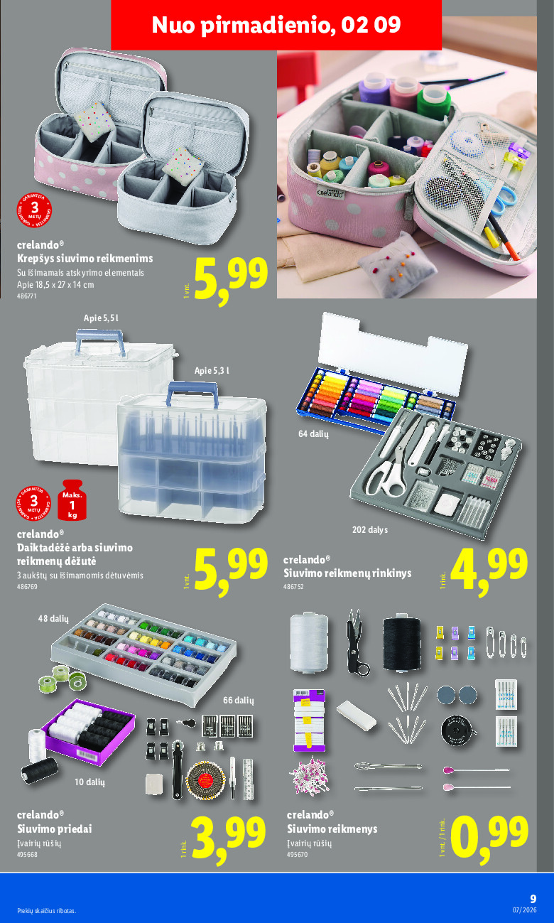 lidl - NE MAISTO PREKIŲ PASIŪLYMAI (2026-02-09 - 2026-02-15) - page: 9