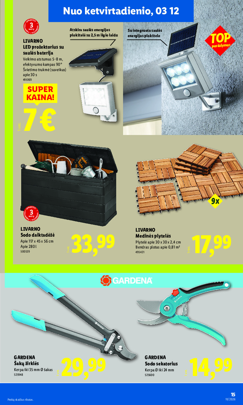 lidl - NE MAISTO PREKIŲ PASIŪLYMAI (2026-03-09 - 2026-03-15) - page: 15