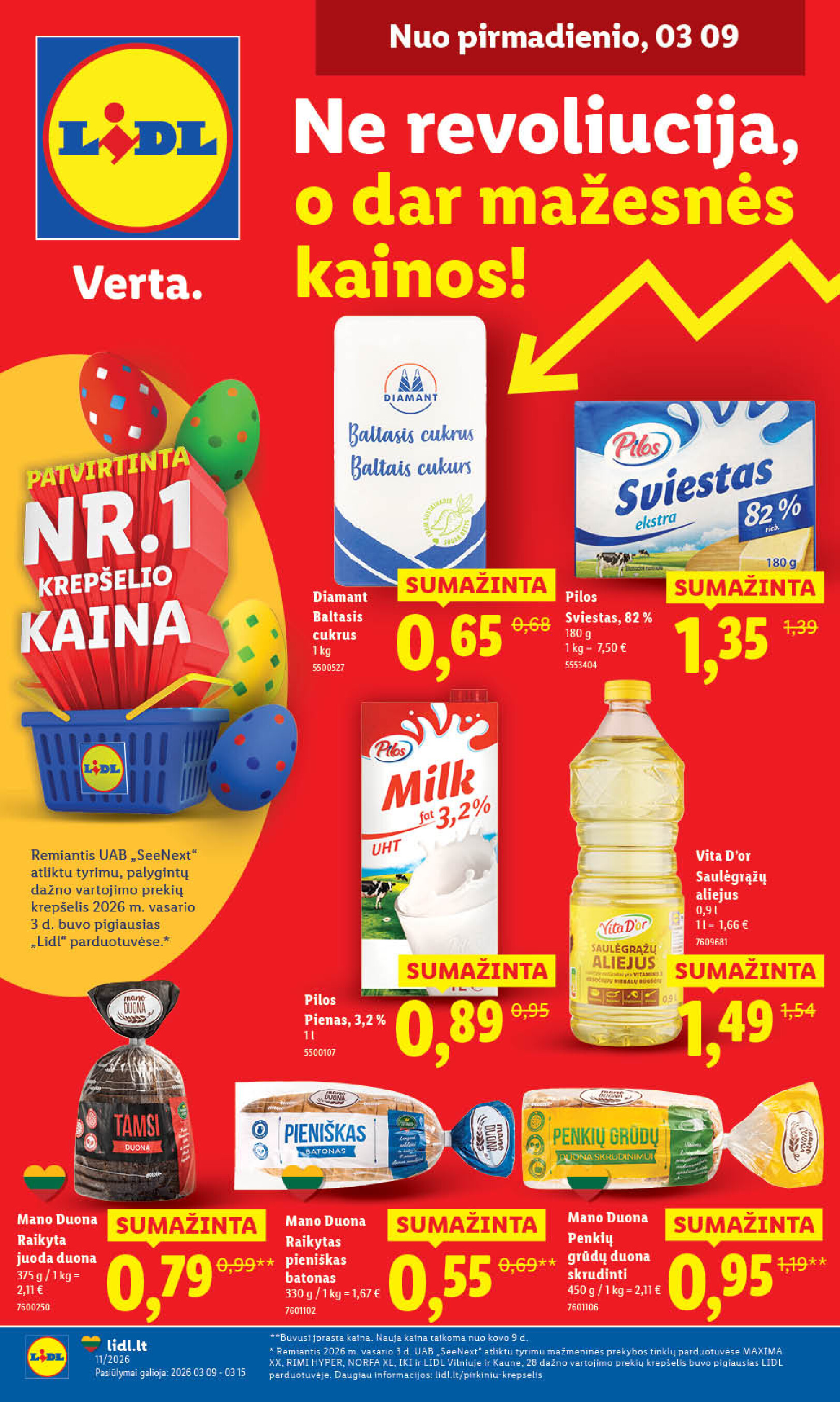 lidl - MAISTO PREKIŲ PASIŪLYMAI (2026-03-09 - 2026-03-15) - page: 1