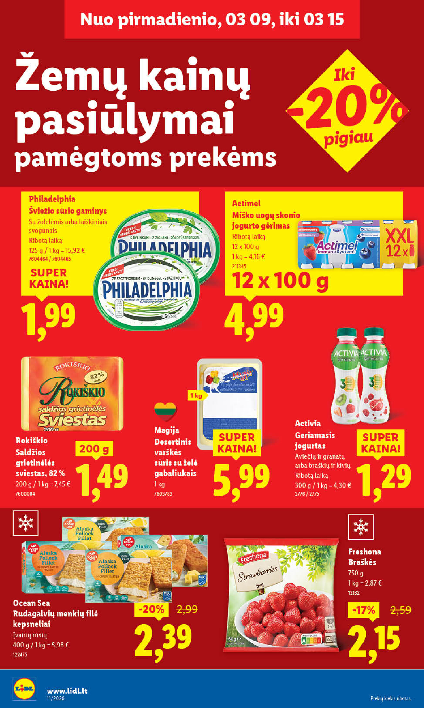 lidl - MAISTO PREKIŲ PASIŪLYMAI (2026-03-09 - 2026-03-15) - page: 20